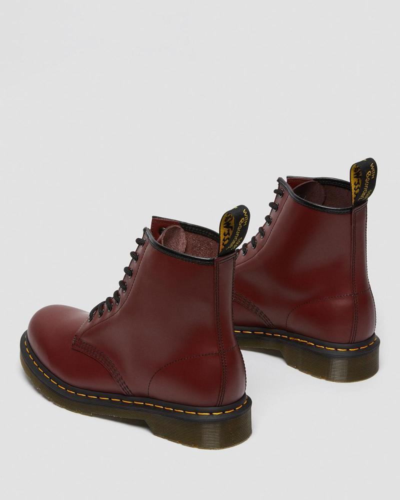 Men's Dr Martens 1460 Smooth Leather Lace Up Boots Pink / Red | AU 534NWY